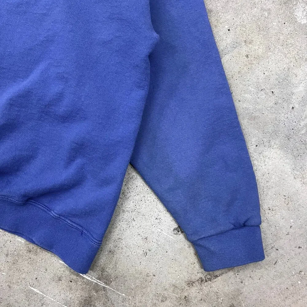 Vintage 90s Nike Tonal Royal Blue Mini Swoosh Crewneck Sweatshirt Boxy XL Fall